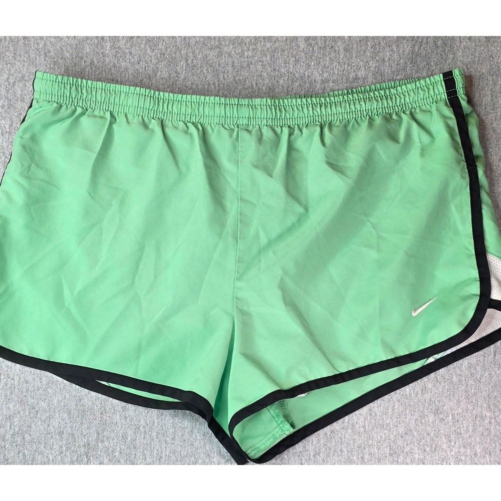 Nike Tempo Running Shorts Womens Small Mint Green Black Trim Mesh Athletic Gym